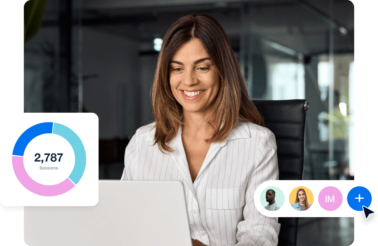 Image of a woman using the digital marketing reporting software built for marketing agencies