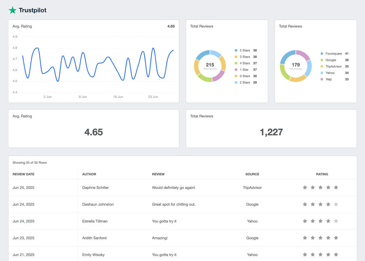 Trustpilot Reporting Template Example