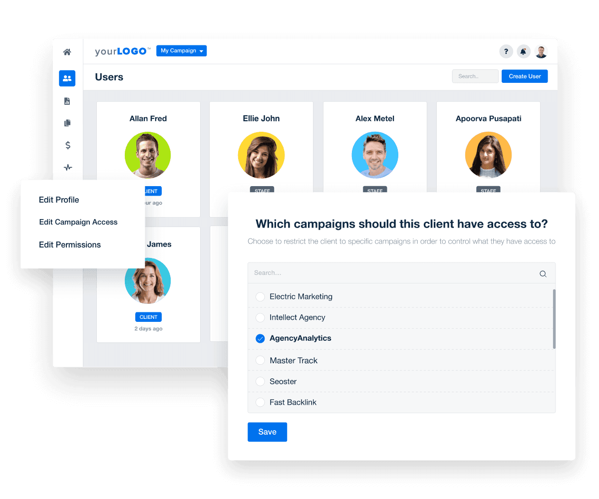 An agency management tool to save you time and streamline your business.