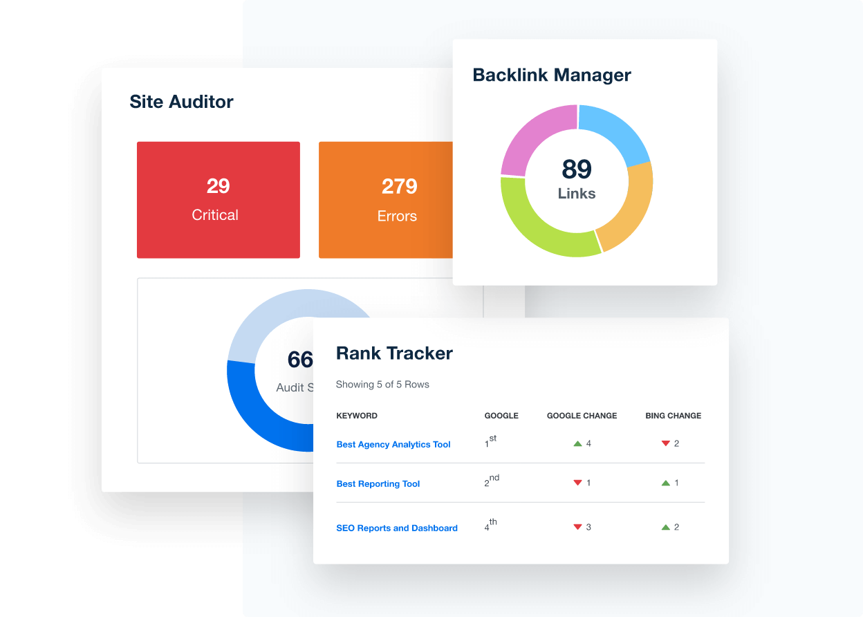 Collection of SEO analytics tools for marketing agencies