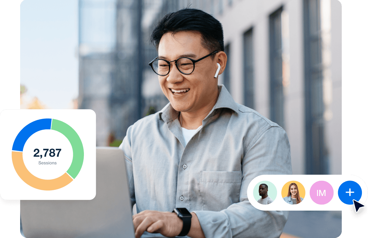 An image of a man using the Ecommerce reporting software built for marketing agencies