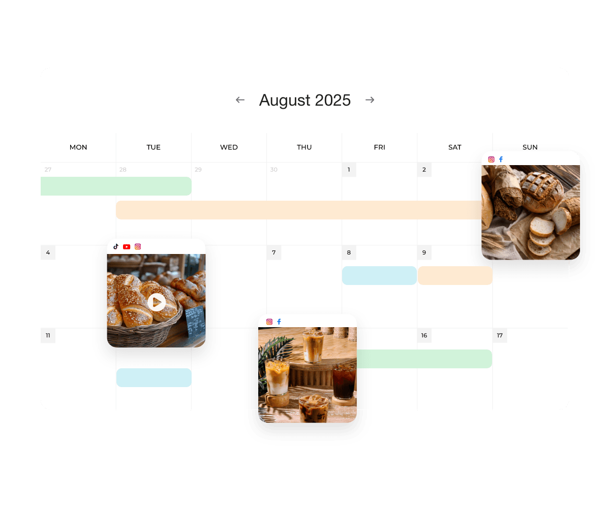 An illustration of an online calendar embedded into the AgencyAnalytics client reporting interface.