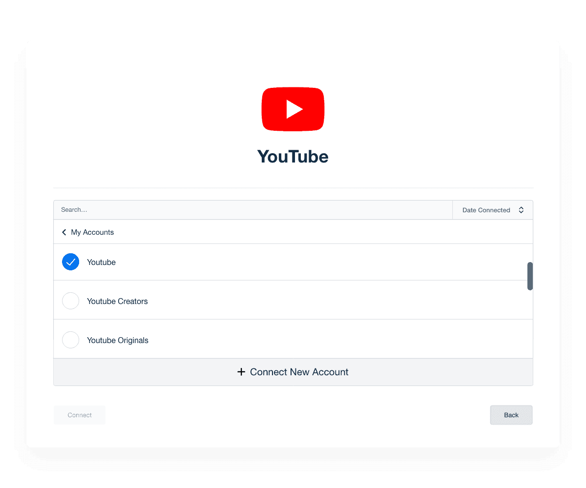 YouTube account management