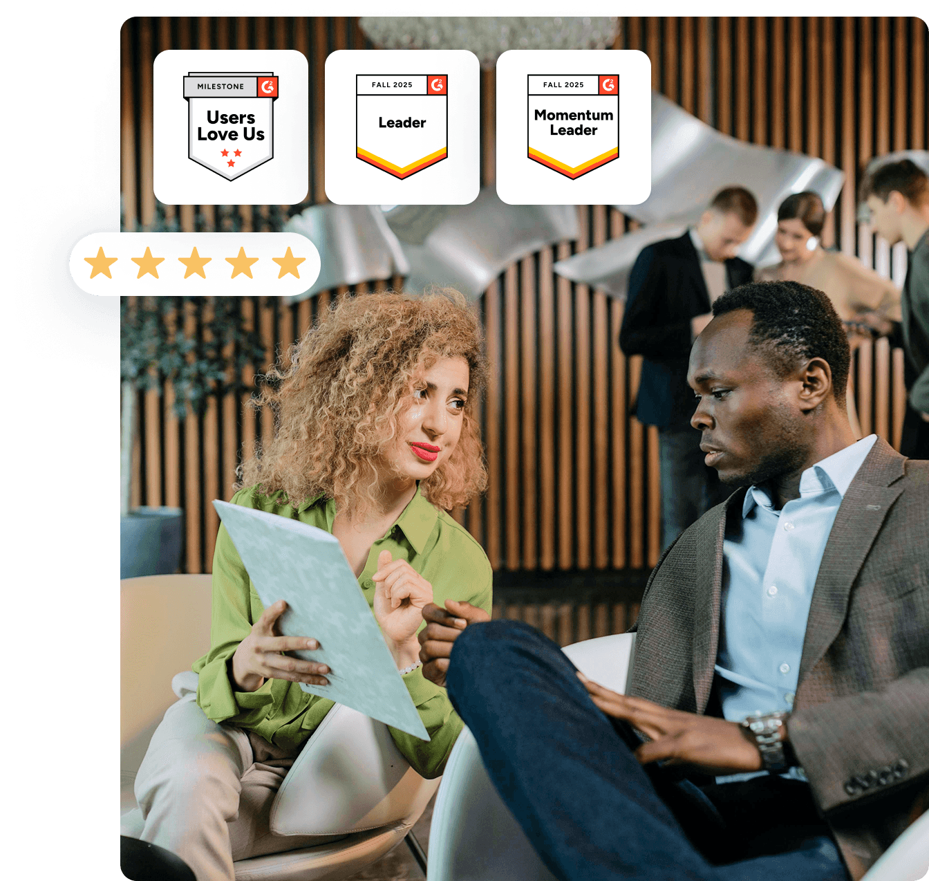 People sharing data on paper