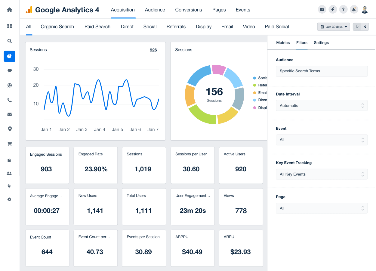 Advanced Marketing Dashboard and Report Filters