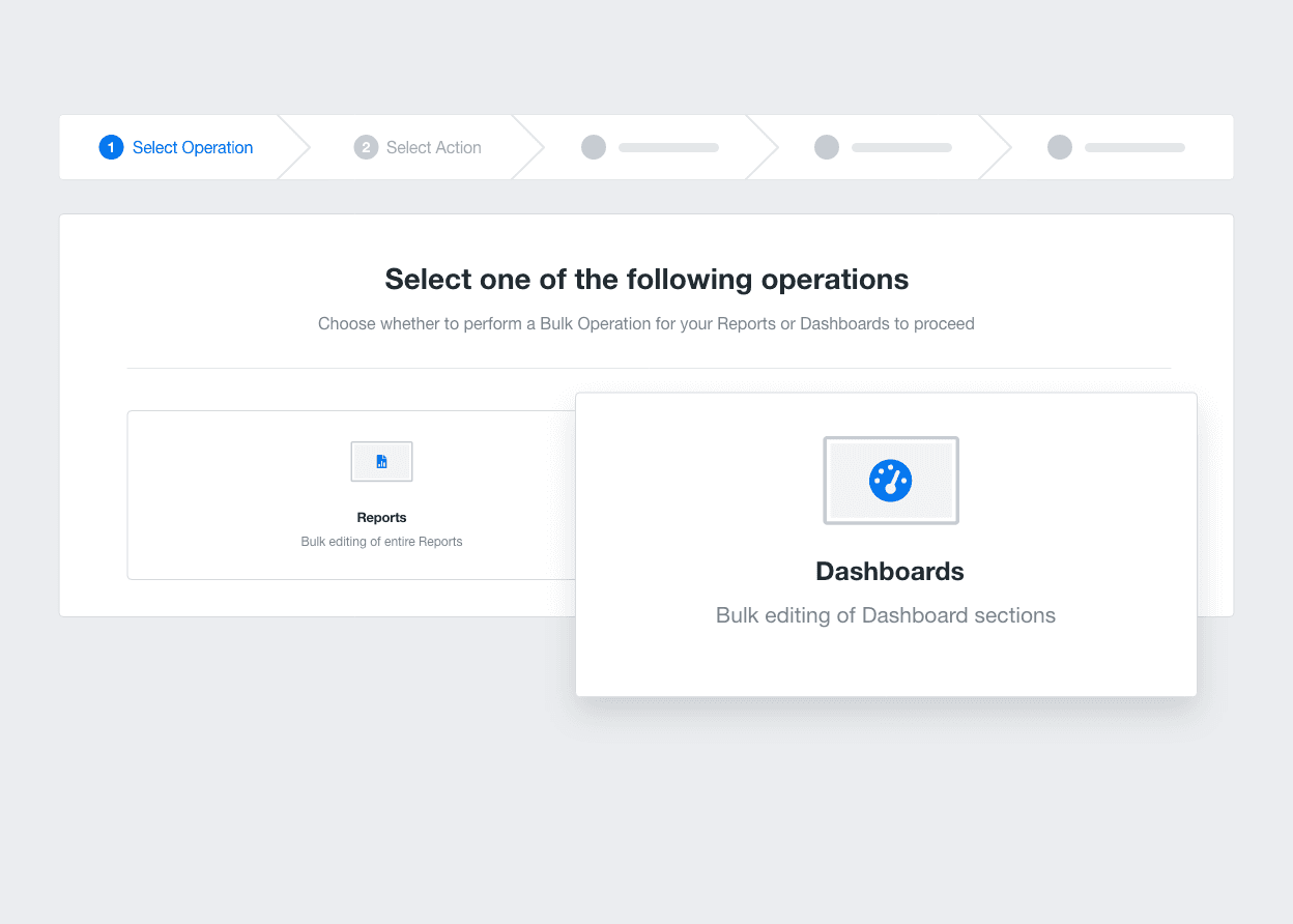 Marketing agency client reporting bulk operations options