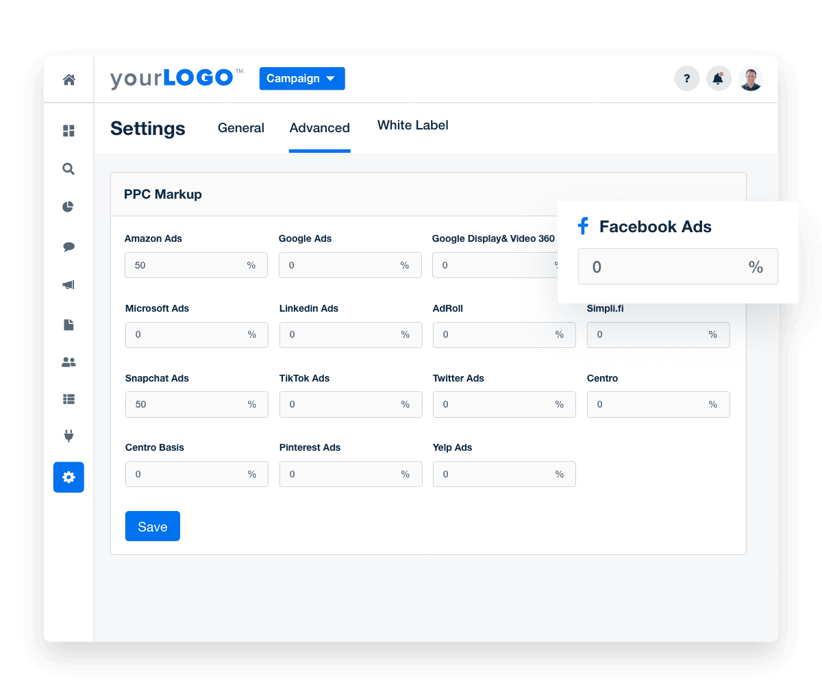 Add Your Markup to Client PPC Data in Facebook ads dashboard